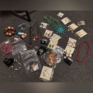Elegant jewelry bundle over 40 pieces - earrings, bracelets, necklaces, pin